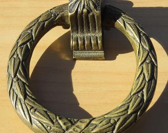 French vintage brass door knocker wheat & sunflower design