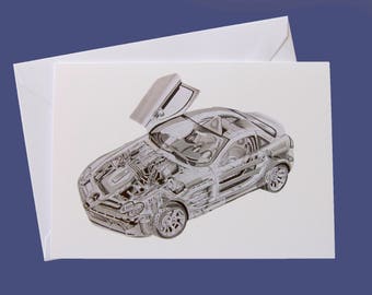 X-ray Mercedes McLaren SLR A6 Greeting Card