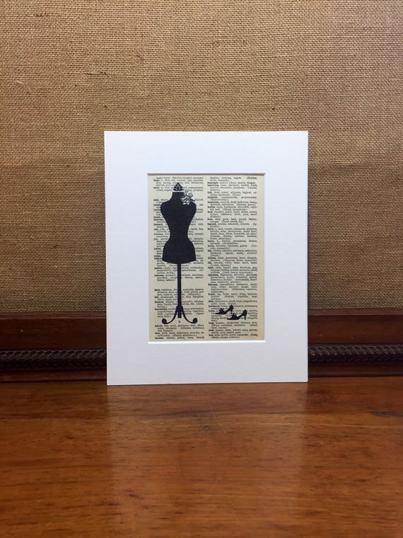 Vintage Dress Form and shoes Dictionary Print | Pretty Dictionary Page Print | Pretty Wall Art Print | Bedroom Decor | Shabby Chic Home Deco