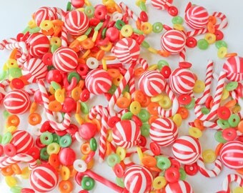 Vintage Bright Colored Christmas Candy Plastic Blow Mold Garland-Candy Cane