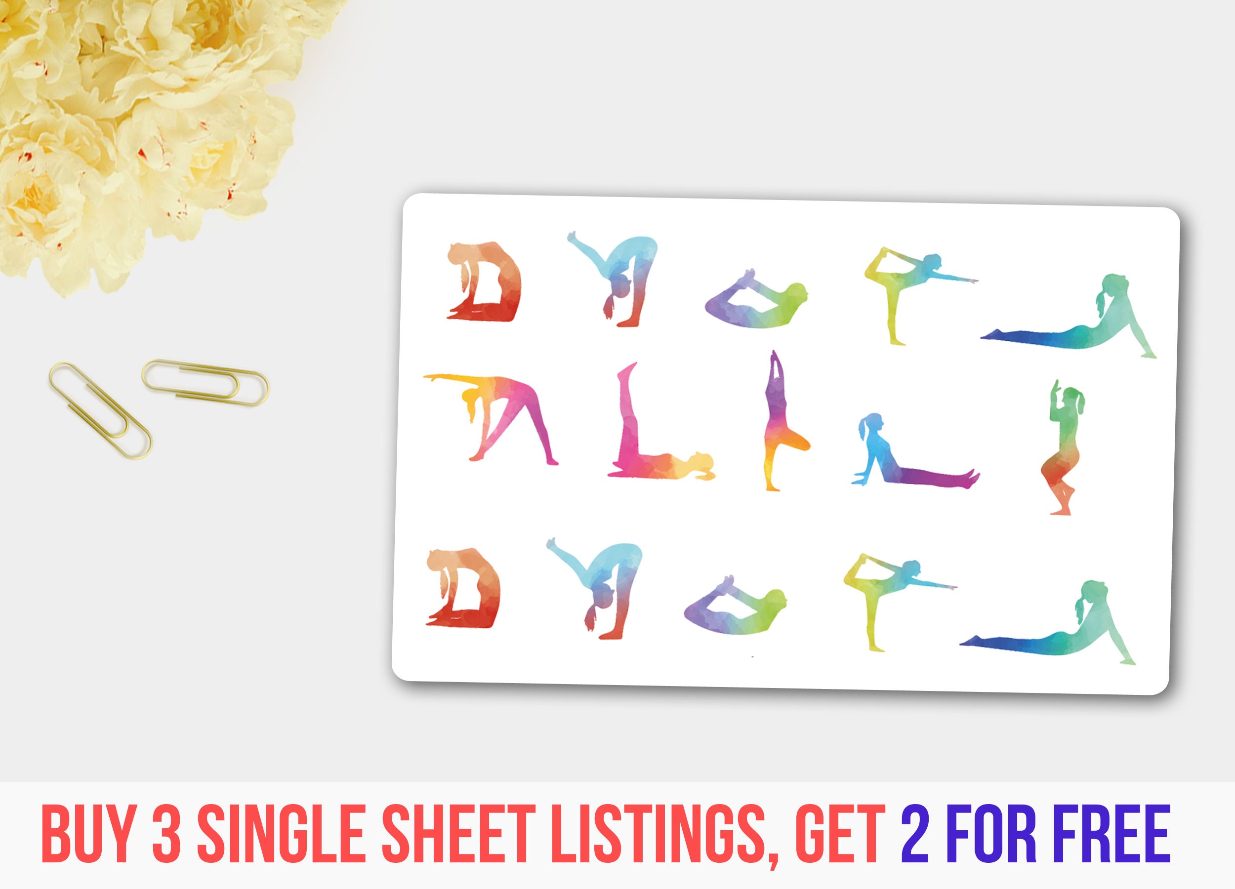 Yoga Life Planner StickerPlanner Stickers Pastel Yoga
