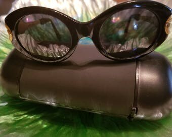 Ventura Magic Sunglasses ~ vintage 90's black and gold ~ new old stock