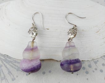 Purple Drop Earrings - Gemstone Earrings - Gift for Her Woman - Festival Earrings - Anniversary Gift - Minimalist Earrings