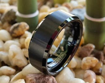Tungsten Ring, Men's Tungsten Wedding Band, Men's Black Wedding Band, Black Tungsten Ring, Tungsten, Tungsten Band, Personalized Ring