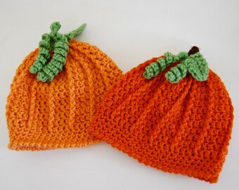 Pumpkin Hat, Halloween,Fall Beanie,Orange beanie,Harvest hat,Autumn,Crochet beanie, Crochet pumpkin hat, Fall accessory hat,Handmade
