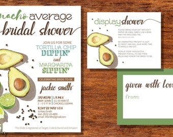 Nacho Average Bridal Shower - Mexican Theme Shower Invitation - Display Shower Printable or Printed - FREE Shipping