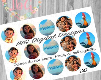 Moana bottle cap images || 1 inch bottle cap images || Print at home