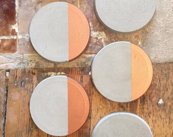 Copper Dipped Concrete Coaster