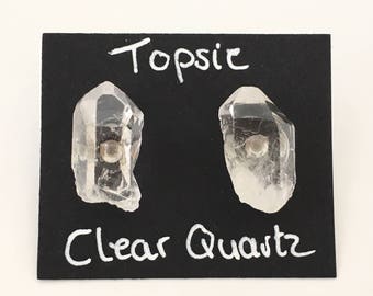 Clear Quartz Points Studs