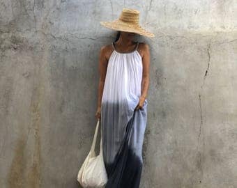 Gradation color Maxi Dress, summer dress,prengnant woman,comfy,boho dress, beach cover up, Summer women dress, long dress,tall women dress