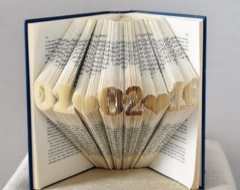 Wedding Gift for the Couple, Folded Book made from a brand new love story