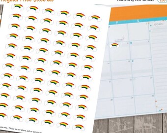 75% OFF SALE Rainbow Planner Stickers, Set of 72 Printable Planner Stickers, Instant Download - UZ808Ps