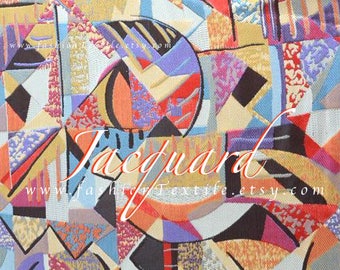 Colorful jacquard abstract fabric by yard - achat tissu jacquard au metre