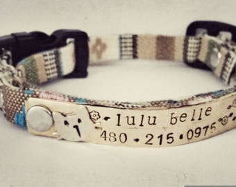 Personalized Cat collar - small dog collar - breakaway collar - pet collar - adjustable pet collar - puppy collar - whimsical pet id