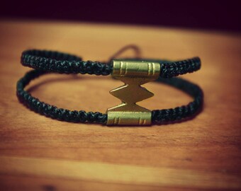 Double black bracelet main Piece: brass