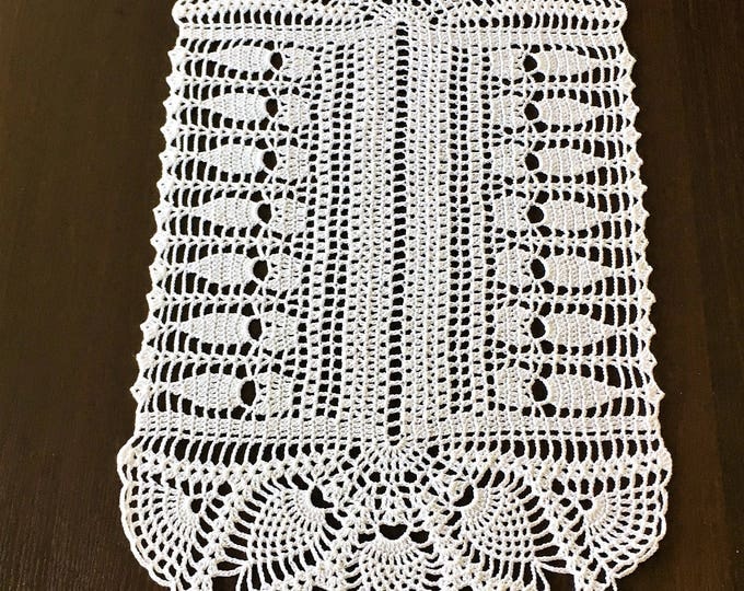 Doily crochet Rustic decor Centerpiece Doily Central & Desktop Decor Crochet Kitchen coasters Napkins Width 9.84 inch Length 19.29 inches.