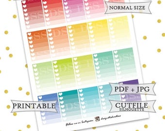 50% OFF SALE Happy Planner Ombre Checklist/Happy Planner Stickers/Mambi Planner Stickers/Printable Happy Planner Stickers/Printable Mambi