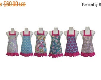20% OFF SALE Kids Apron Set of 6 // Colorful Floral and Paisley // Great for Baking Party // Kids Party // Size 4-6-8-Young Adult