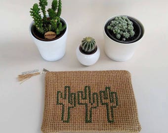 Cactus,Embroidered,Rattan Bag,Embroidered bag,Cactus,Coachella,Festival fashion,Bohemian,Woven Bag,Ata Bag,Cactus bag,Clutch Hand Bag