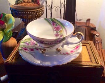 Vintage Hand painted Tea Cup and Saucer