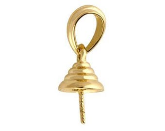 Movable bail for pearls from 10 mm yellow gold 750/1000 sterling (18 k) weight 1.05 grams