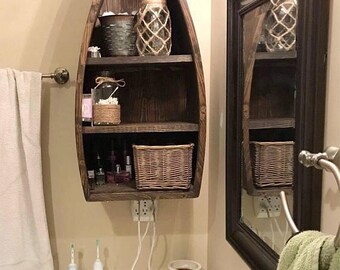 ON SALE Boat shelf - nautical shelf - lake house furniture - beach house furniture - rustic lake decor - row boat shelf - unique storage