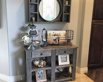 Rustic Sofa or console Table W/ drawers