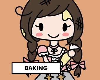 BAKING Stickers / planner stickers, bakery stickers, desserts stickers, pastry stickers, bread, oven, kitchen tools, hobby / SD32