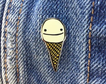 Happy Vanilla Ice Cream Hard Enamel Pin