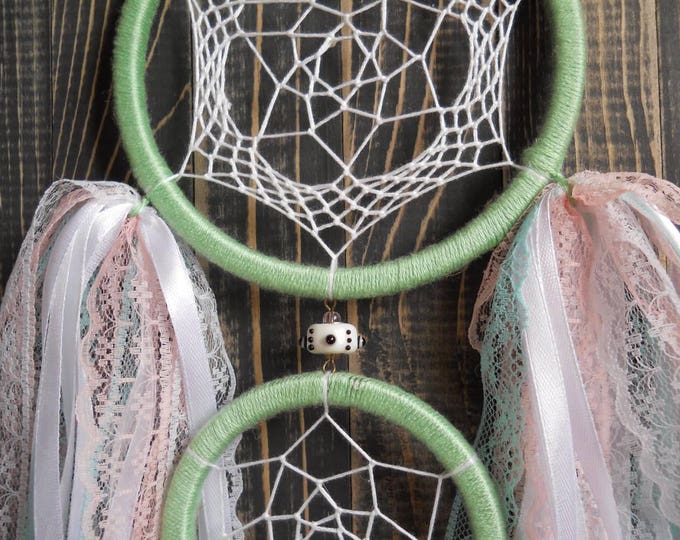 Dream catcher light green wall hanging Boho dreamcatcher light green Home living dreamcatcher large bohemian decor Gigantic dreamcatcer