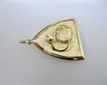 Vintage 14K Tri Color Gold Wedding Ring Charm/Pendant