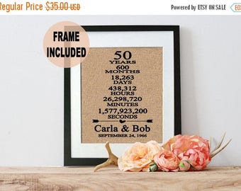 ON SALE 50th Wedding Anniversary Gift/ 50th Anniversary Gift/ 50 Years of Marriage - 50th Anniversary Gift for Parents - Parents Anniversary