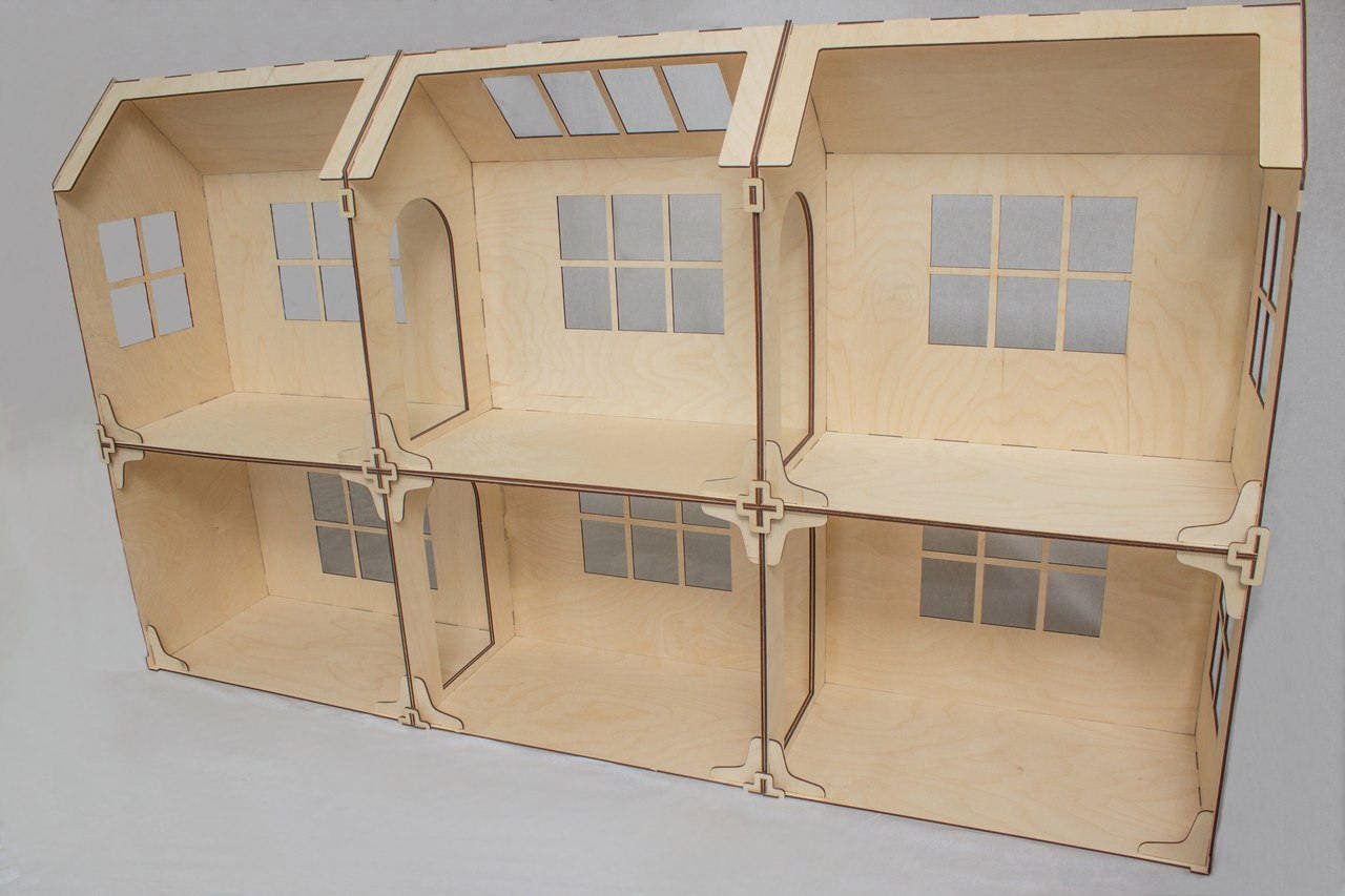 modular wooden dollhouse