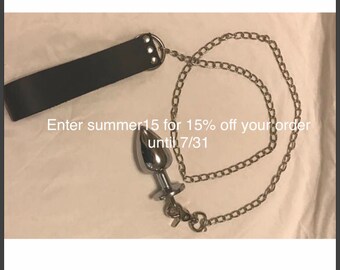 Owned and chained anal toy mature anal plug BDSM butt plug sex toy silver female masturbation slave babygirl kitten slave submissive pet ddl
