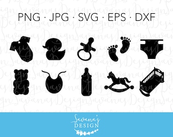Baby SVG Bundle, Baby SVG Files for Cricut, Baby SVG Designs, Rubber Duck Svg, Baby Onesie Svg, Teddy Bear Svg, Baby Svg Files, Baby Bib Svg
