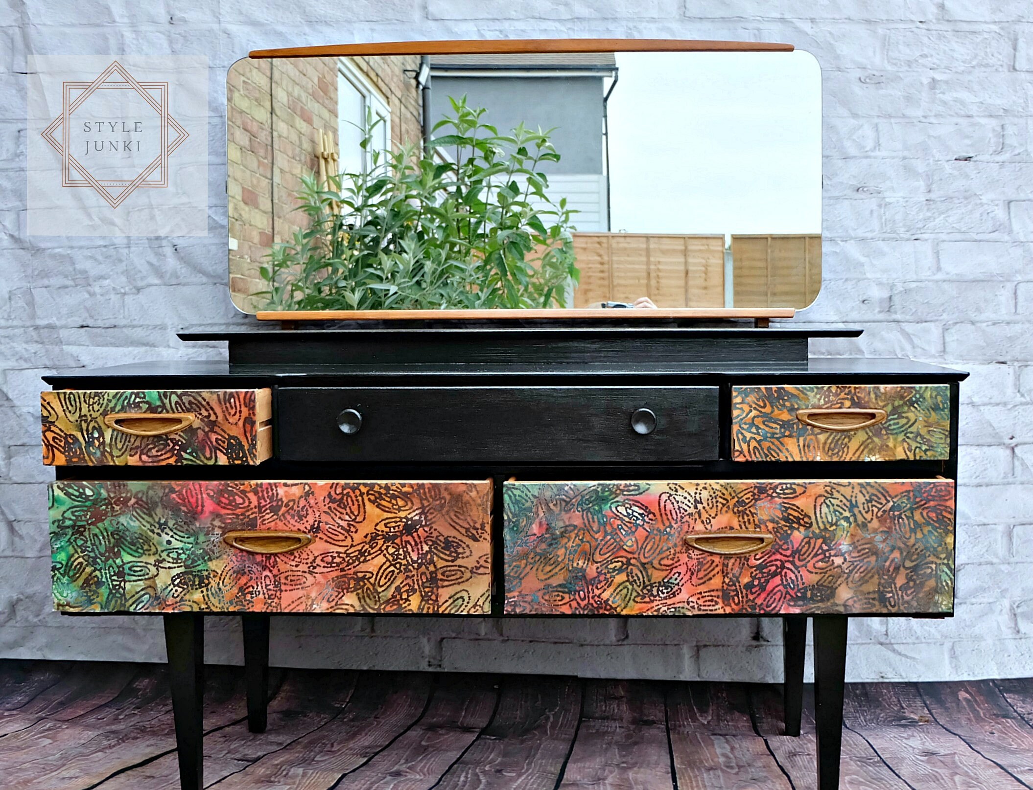Bohemian Decoupage Dressing tableMakeup Vanity TableStyle