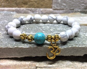 OM bracelet Turquoise Turquoise mala bracelet