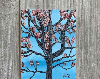 New York Tree Magnet of Original Painting Miniature Painting Decor Unique Gift New York Central Park Tree