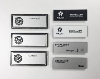 custom engraved name tag magnetic, Name tags for work, staff name tags, employee name tags, personalized name tags, restaurant name tags