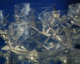 Cut Glass Dessert Dishes set of 6