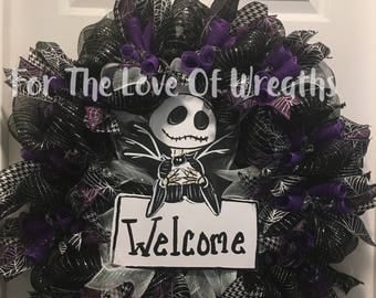 Skeleton Jack nightmare before christmas wreath