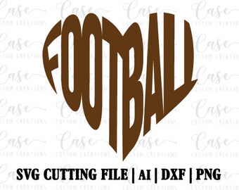 Football Heart SVG Cutting File, AI, Dxg and PNG | Instant Download | Cricut and Silhouette | Football Mom | Football Love | Heart