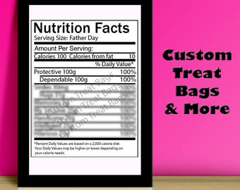 Birthday Nutrition Facts Label: For Custom Chip /Treat Bags