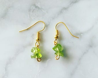 Peridot Earrings - Peridot Droplet Earrings - August Birthstone - Green Peridot