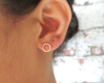 Geometric Studs - Circle Earrings - Open Circle - Small Circle - Rose Gold Filled - Sterling Silver - Gold Filled - Minimal Studs