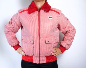 Blouson graphique tricolore en nylon gris