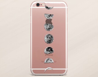 Moon Phase iPhone 7 Cover iPhone 6 Case Moon Cycle Case for Samsung Galaxy S7 Samsung Galaxy S8 Clear Case iPhone 6 Plus Case iPhone 5s Case
