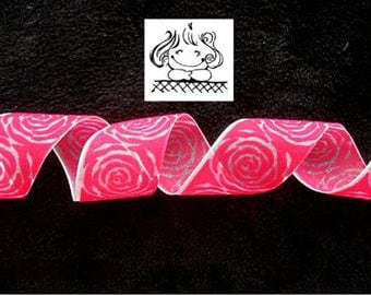 2.35 M Ribbon velvet pink 38 mm N.1733