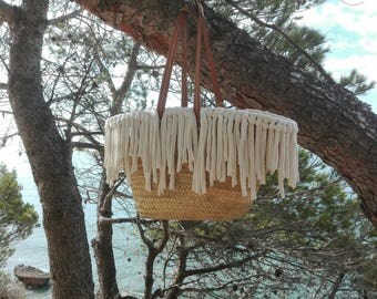 Basket Tote Beach CADAQUES straw fringe handmade