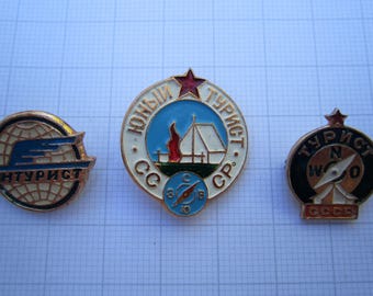 Vintage USSR Soviet Russia Pin Badge Junior Tourist, Intourist